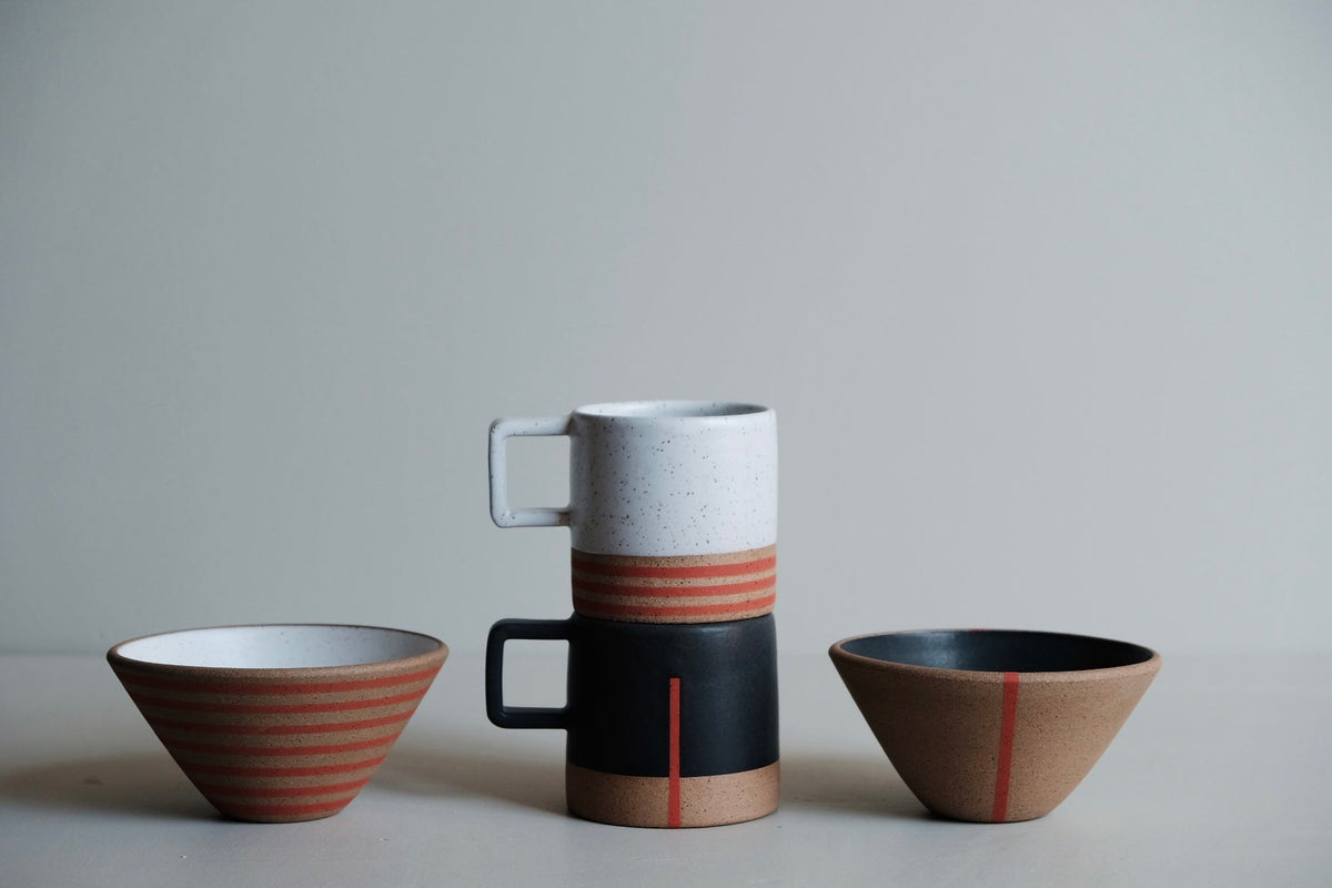 Breakfast Set for Two – 2 Mugs and 2 Small Bowls