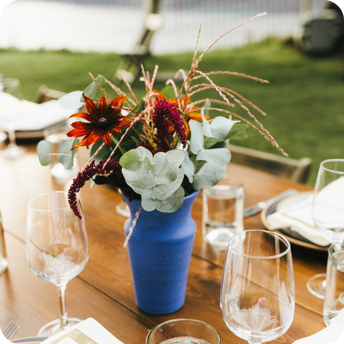 Tall Wide-Opening Vase