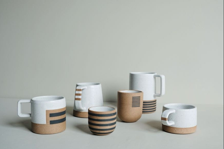 Mixed Black and White Cup and Mug Set of 6