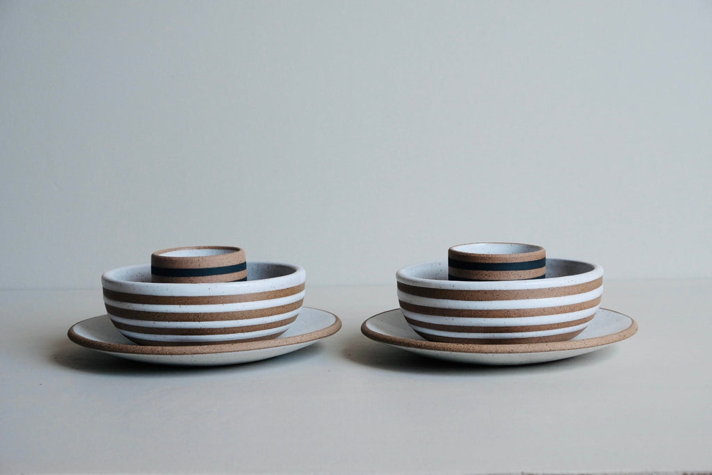 Six-Piece Striped Dinnerware Set for Two