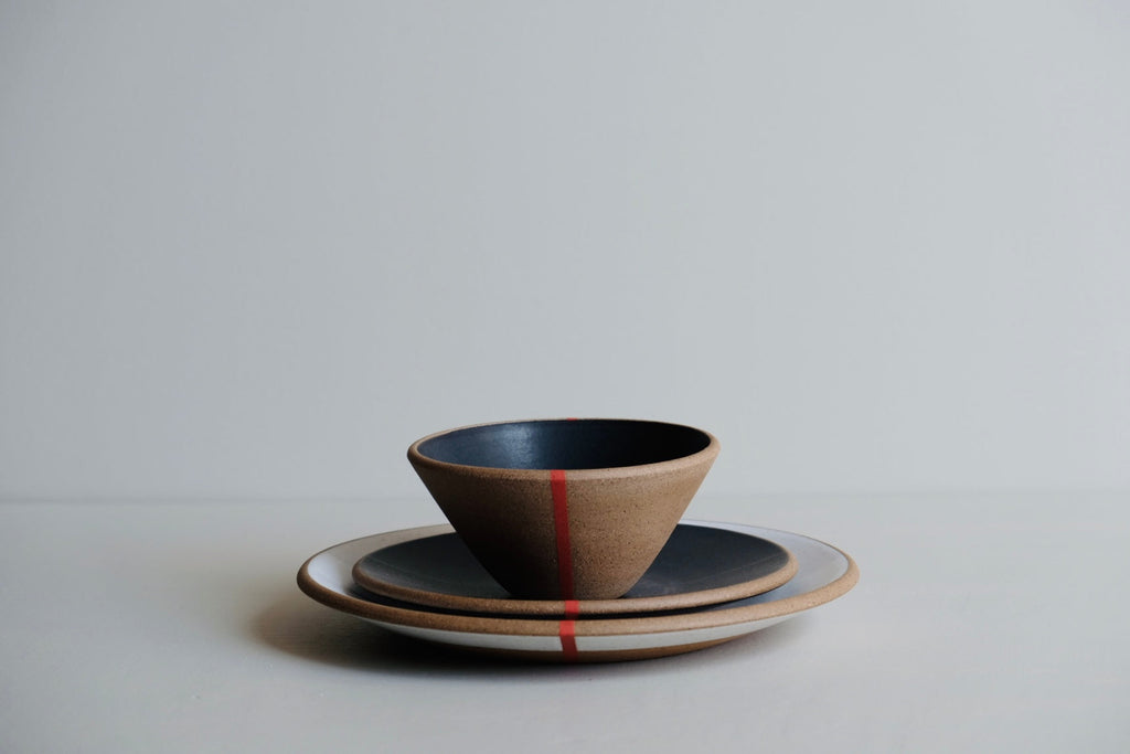 Three-Piece Red-Line Dinnerware Set