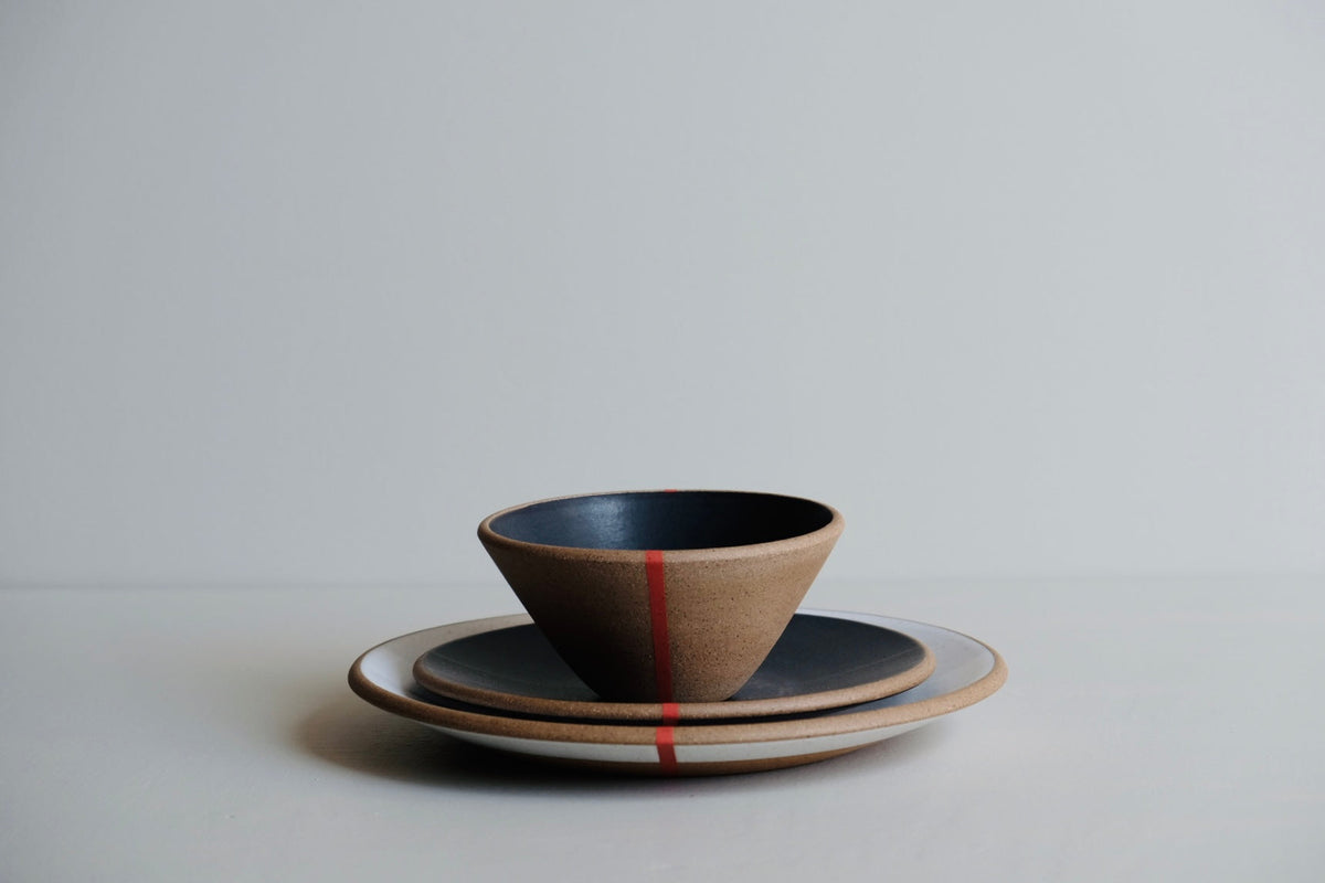 Three-Piece Red-Line Dinnerware Set