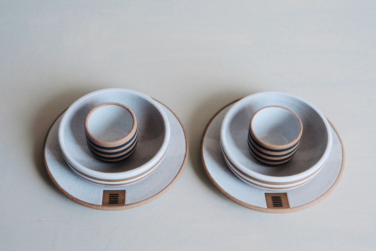 Six-Piece Striped Dinnerware Set for Two