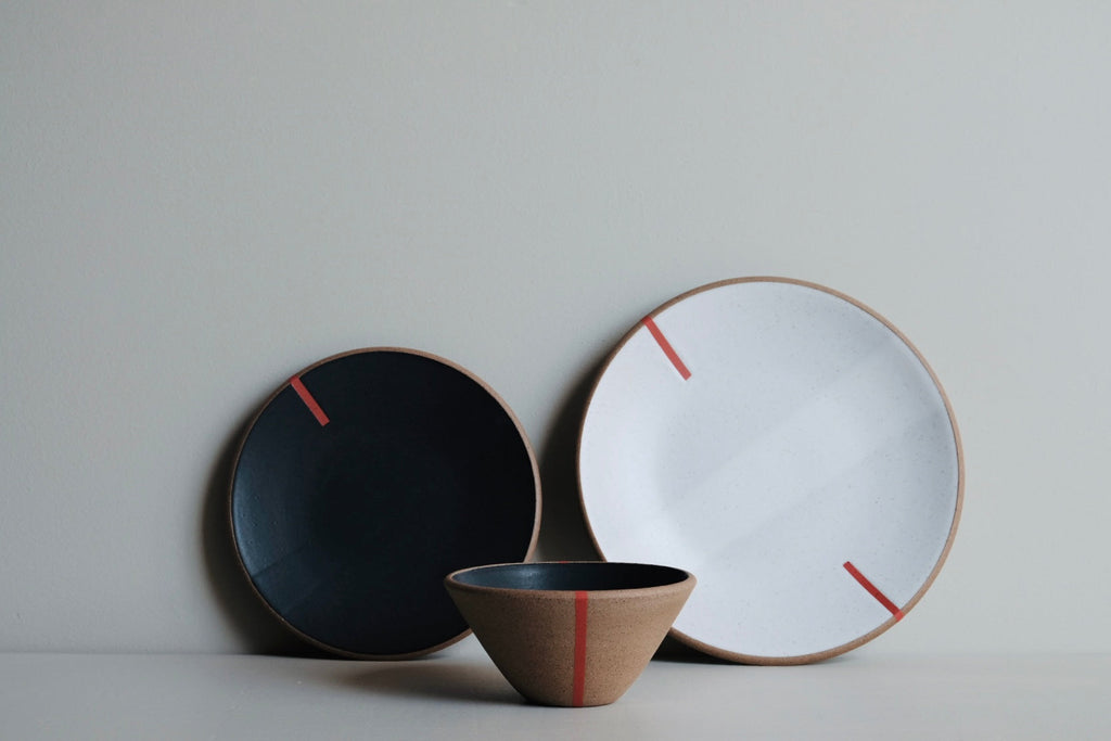 Three-Piece Red-Line Dinnerware Set